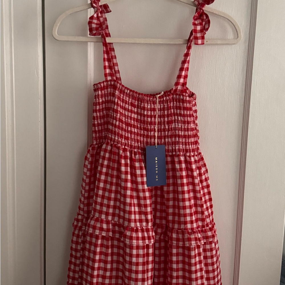 A red & white gingham maison me dress. Brand new with tags!